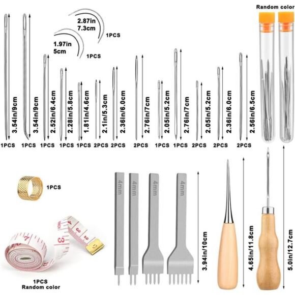 51 Pcs Leather Working Tools, Leather Craft Hand Stitching Tools - Picture 2 of 8